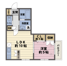 1LDKの間取図